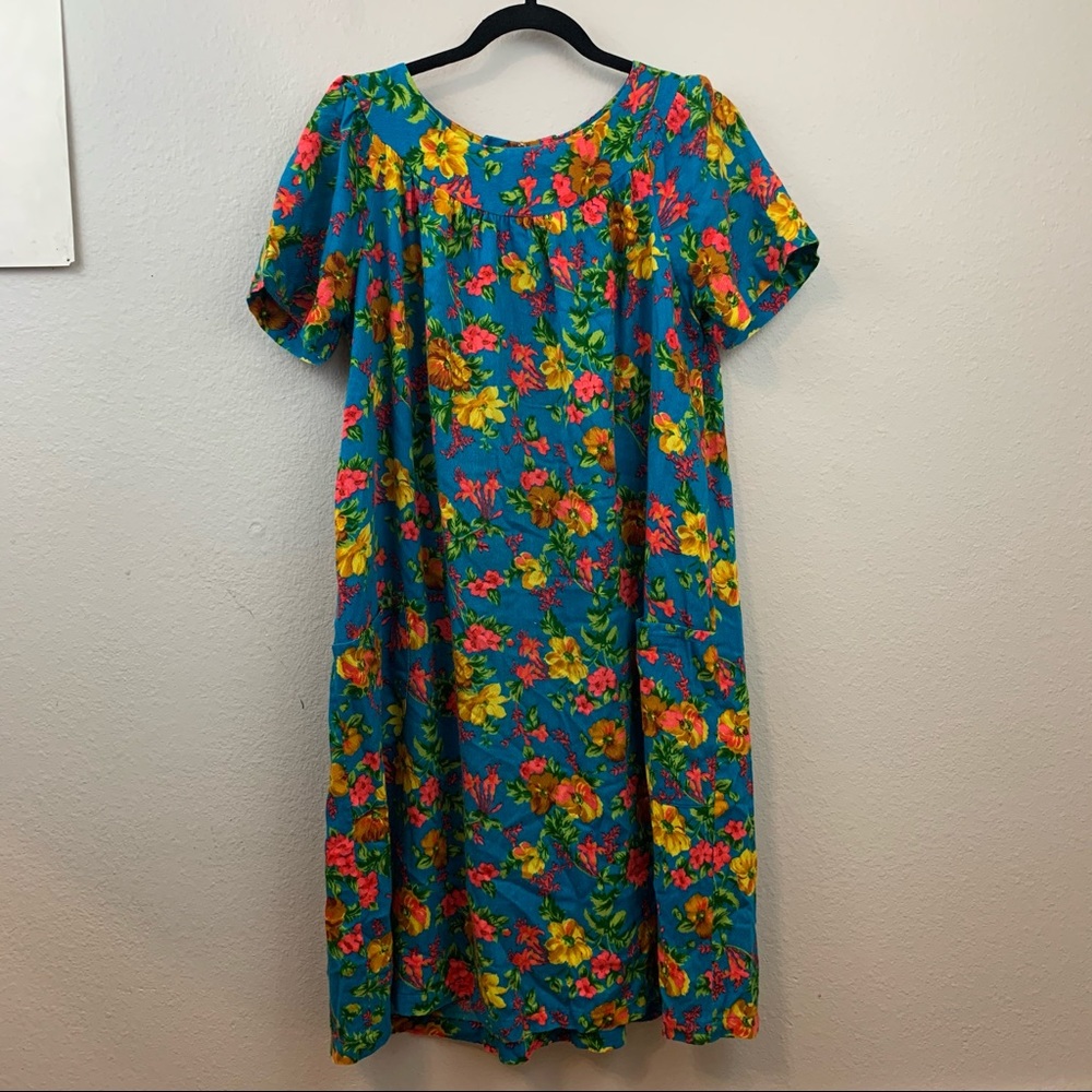 vintage handmade floral mumu Dress colorful